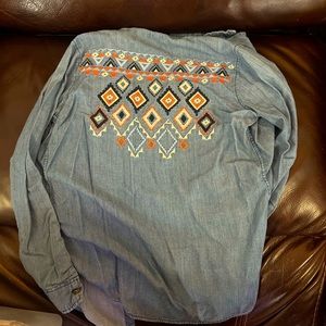 xs light blue button up long sleeve